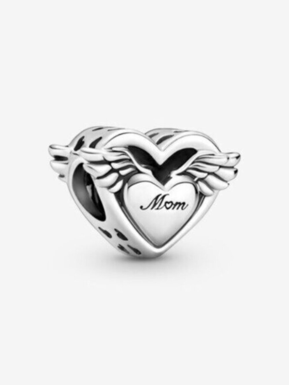 Pandora Silver Mom Heart with Wings Charm